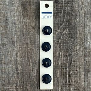 💞 New Set of 4 Navy Blue 5/8 Inch Crafting Buttons